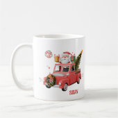 Personalized Pink Truck Christmas コーヒーマグカップ (左)