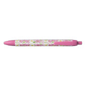 Personalized Pink Tulips & Daffodils Floral Pen 黒ボールペン (裏面)