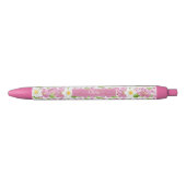 Personalized Pink Tulips & Daffodils Floral Pen 黒ボールペン (正面)