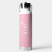 Personalized Pink Water Bottle, Custom Mrs. Design ウォーターボトル (正面)