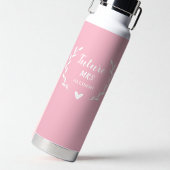 Personalized Pink Water Bottle, Custom Mrs. Design ウォーターボトル
