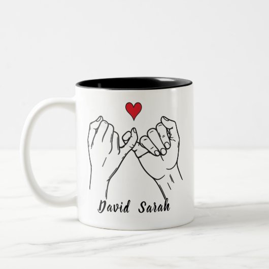 Personalized Pinky Promise Mug Valentine’s Day ツートーンマグカップ (左)