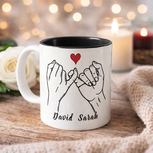 Personalized Pinky Promise Mug Valentine’s Day ツートーンマグカップ
