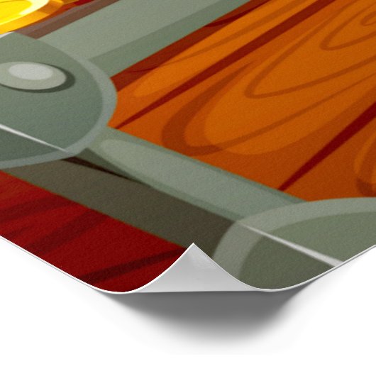 Personalized Pirate Birthday Party Banner  Photo ポスター (角)