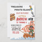 Personalized Pirate Birthday Party Invitation Card 招待状 (正面)