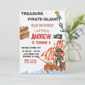 Personalized Pirate Birthday Party Invitation Card 招待状 (スタンド正面)