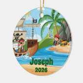 Personalized Pirate Ship Ornament セラミックオーナメント (左)
