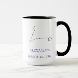 Personalized Pisces Constellation Mug - Custom Sta マグカップ