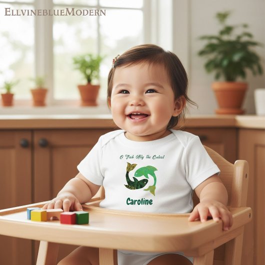 Personalized Pisces Zodiac Impressionist Toddler  ベビーTシャツ