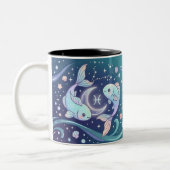 Personalized Pisces Zodiac Mug ツートーンマグカップ (左)