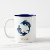 "Personalized Pisces Zodiac sign Name and traits ツートーンマグカップ (左)