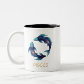 "Personalized Pisces Zodiac sign Name and traits ツートーンマグカップ (左)