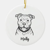 Personalized Pitbull Dog Christmas セラミックオーナメント (正面)
