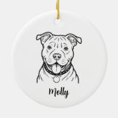 Personalized Pitbull Dog Christmas セラミックオーナメント (裏面)