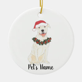 Personalized Pitbull Staffy (White) セラミックオーナメント