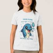 Personalized Pixel Dolphin T-Shirt — Custom Name 8 トライブレンドＴシャツ (正面)
