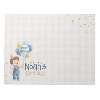 Personalized Placemat Boy Birthday Party  ノートパッド