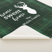 Personalized Plaid Christmas Holiday Home Sweet シェルパブランケット (3/4)
