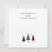 Personalized Plaid Christmas Tree Family Name  カード (裏面)