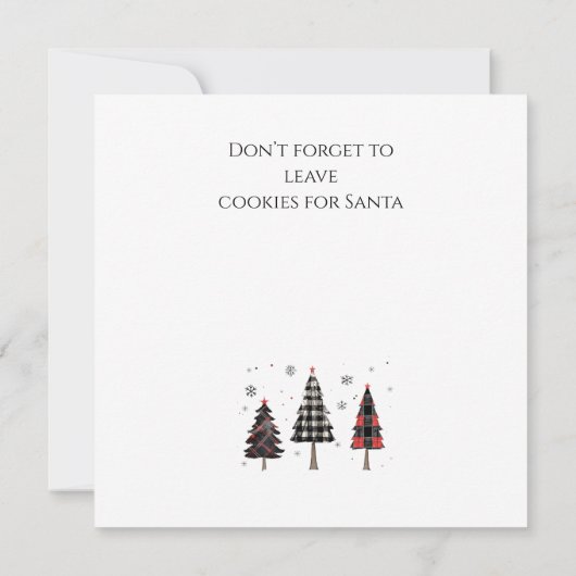 Personalized Plaid Christmas Tree Family Name  カード (裏面)