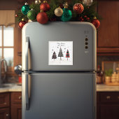 Personalized Plaid Christmas Tree Family Name  マグネット