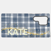 Personalized Plaid Samsung Galaxy Case with Name Samsung Galaxyケース (裏面横)