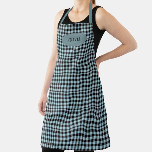 Personalized Plaid Work Apron | Custom Unisex Gift エプロン (インサイチュ)