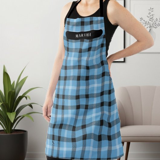 Personalized Plaid Work Apron | Custom Unisex Gift エプロン