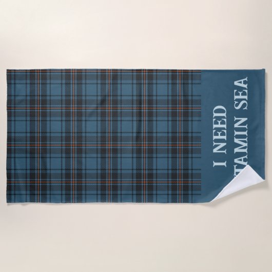 Personalized Plaids Beach Retirement Gifts for Dad ビーチタオル (正面)