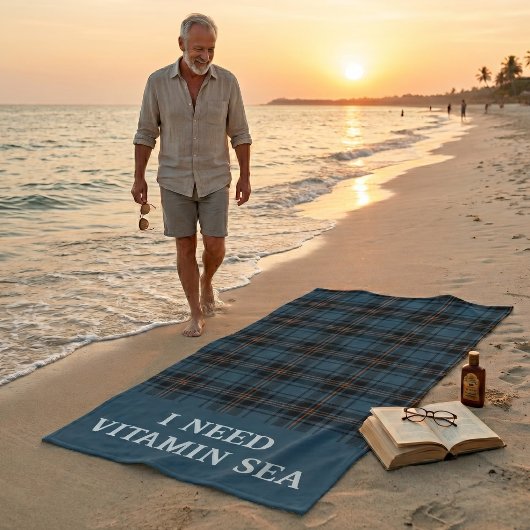 Personalized Plaids Beach Retirement Gifts for Dad ビーチタオル