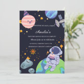 Personalized Planet Birthday Party Invitation Card 招待状 (スタンド正面)