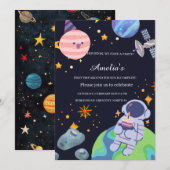 Personalized Planet Birthday Party Invitation Card 招待状 (正面/裏面)