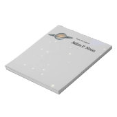 Personalized Planet Saturn with Rings Outer Space ノートパッド (回転)