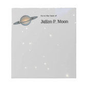 Personalized Planet Saturn with Rings Outer Space ノートパッド (正面)