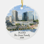 Personalized Plano Ornament, Custom Texas セラミックオーナメント (正面)