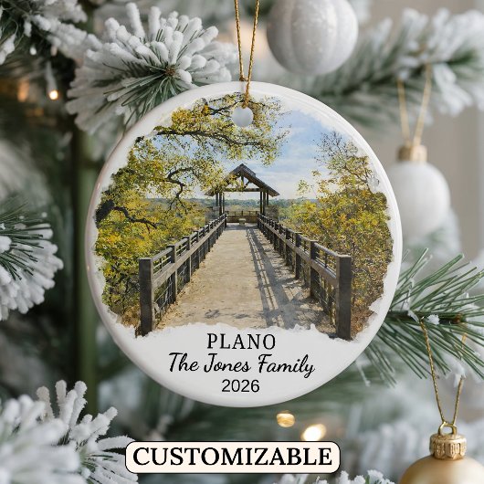 Personalized Plano Ornament, Custom Texas セラミックオーナメント