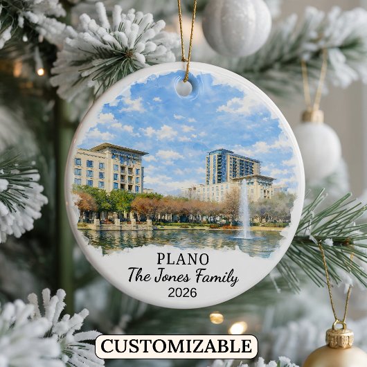 Personalized Plano Ornament, Custom Texas セラミックオーナメント
