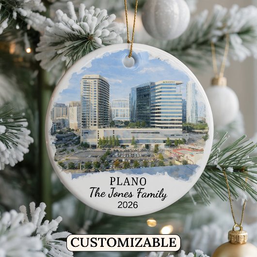Personalized Plano Ornament, Custom Texas セラミックオーナメント