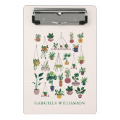 Personalized Plant Lover Botanical Custom Name ミニクリップボード (正面)