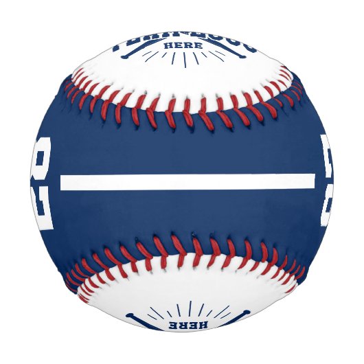 Personalized Player Team Logo Blue 野球ボール (正面)