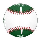 Personalized Player Team Logo Green 野球ボール (裏面)