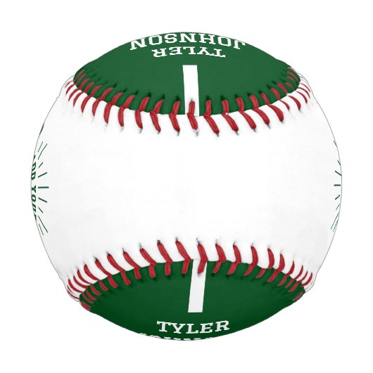 Personalized Player Team Logo Green 野球ボール (裏面)