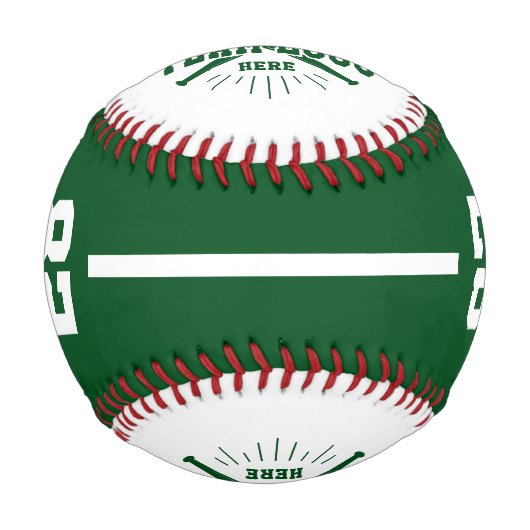 Personalized Player Team Logo Green 野球ボール (正面)