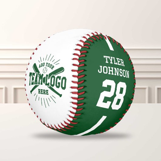 Personalized Player Team Logo Green 野球ボール