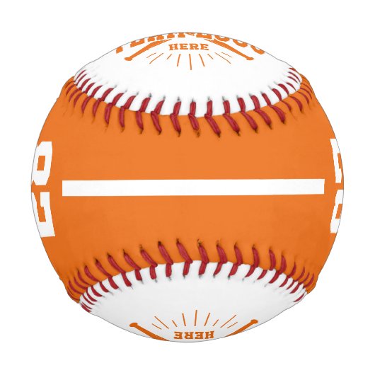 Personalized Player Team Logo Orange 野球ボール (正面)