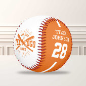 Personalized Player Team Logo Orange 野球ボール