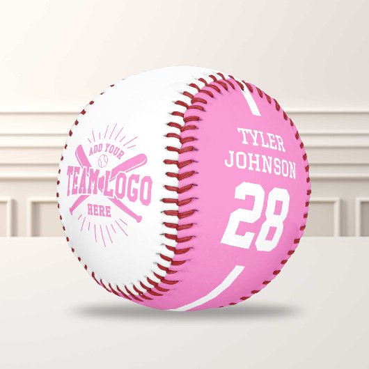 Personalized Player Team Logo Pink 野球ボール