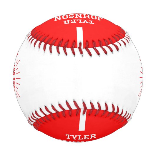 Personalized Player Team Logo Red 野球ボール (裏面)