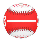 Personalized Player Team Logo Red 野球ボール (正面)