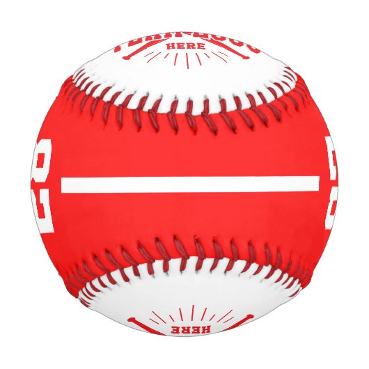 Personalized Player Team Logo Red 野球ボール (正面)